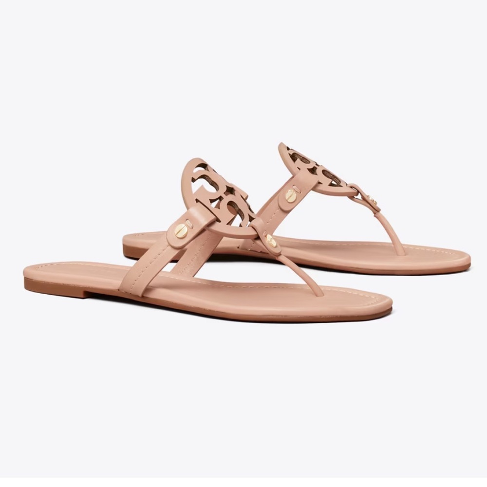 🩷 Tory Burch Miller Sandals Light Sand Sz 9.5 Medium 🩷